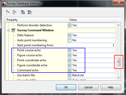 survey command window