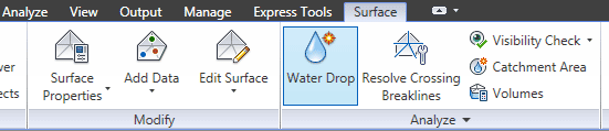 در تب Surface روی Water Drop کلیک کنید.